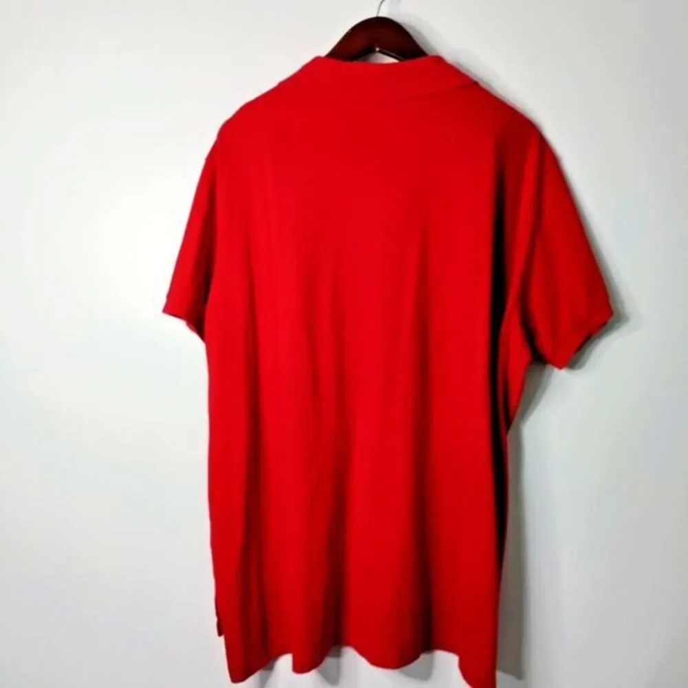 RALPH LAUREN POLO Custom Fit Men‎ XL Golf Red/Navy Short Sleeve Preppy Y2K Shirt